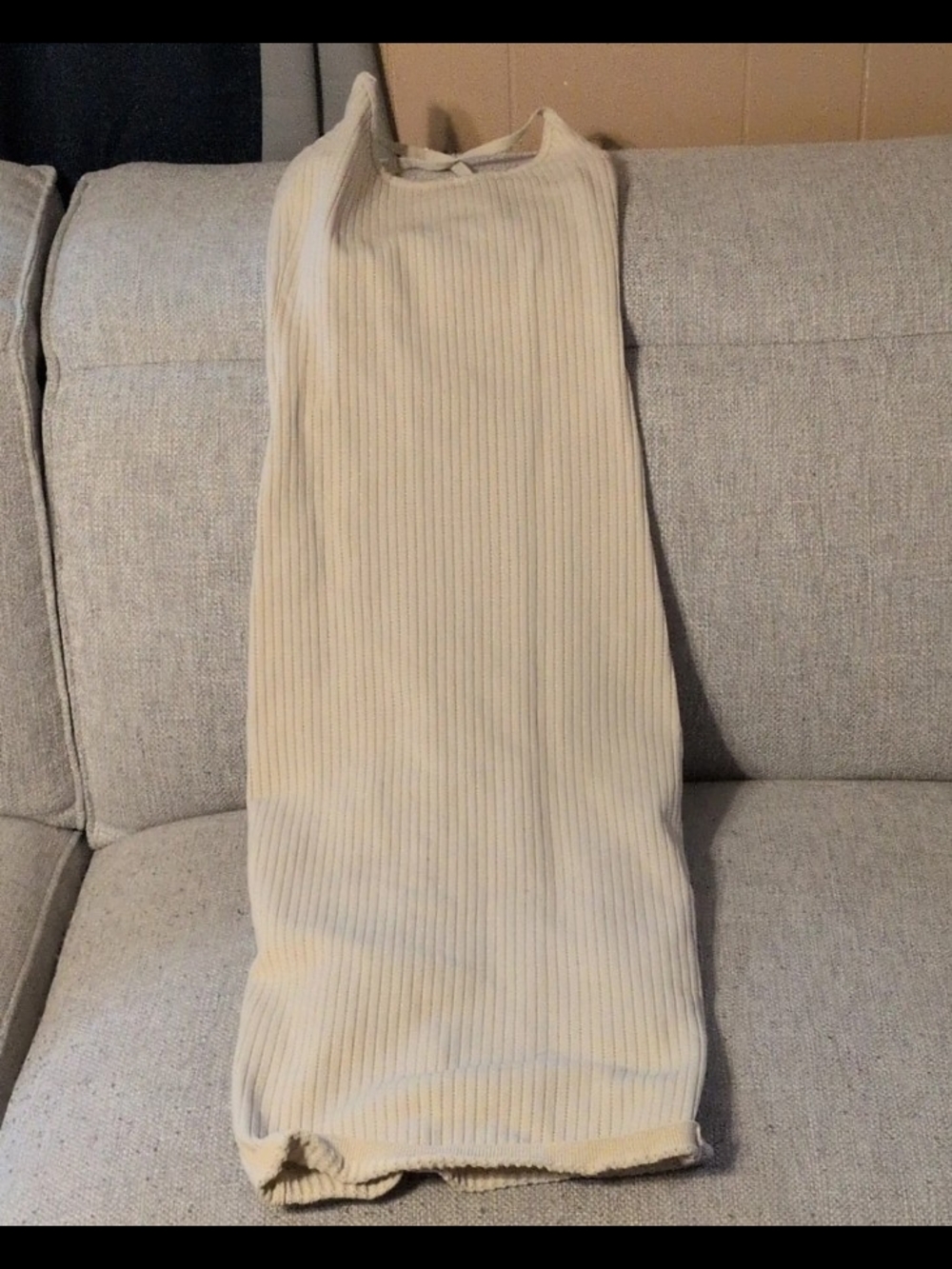Forever 21 Cream Ribbed Tank Dress
